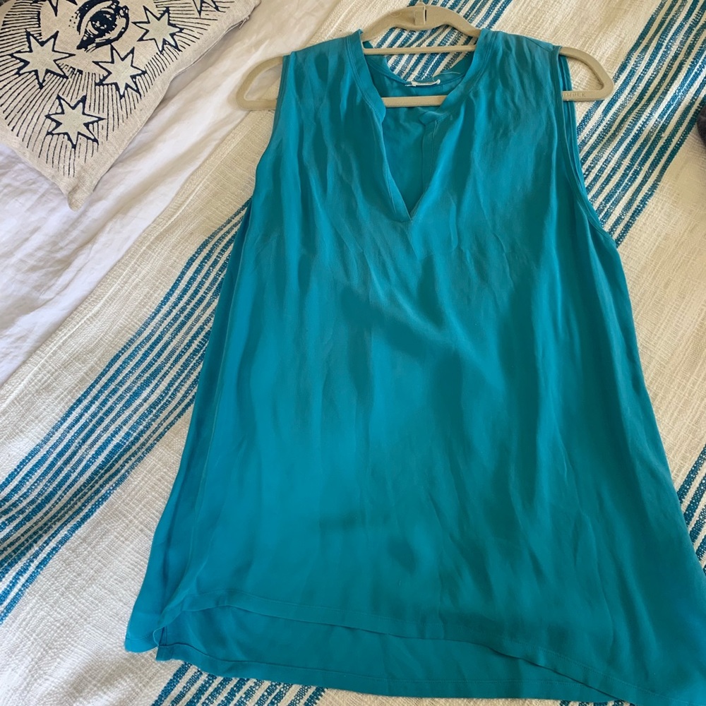 L’AGENCE Silky Turquoise Top